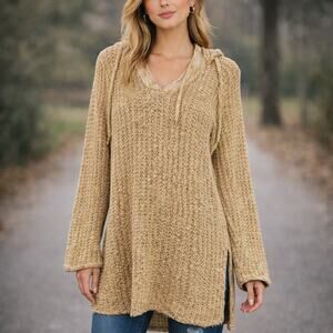 Free People SZ XS Underground Hoodie Mustard Yellow OB4508520 Oversized Slouchy